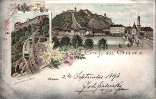 1894 Graz Schlossbergbahn funicular litho