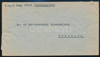 1949 Levél "NYÍREGYHÁZA-RAKAMAZ" jegyzékelőmenet bélyegzéssel