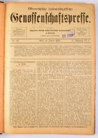 1909 Österreichische landwirtschaftliche Genossenschaftspresse. VI. Jahrgang, Nr. 1-26. Német nyelvű mezőgazdasági folyóirat teljes évfolyama, egybekötve. Aranyozott gerincű félvászon-kötésben, nagyrészt jó állapotban, intézményi bélyegzővel.