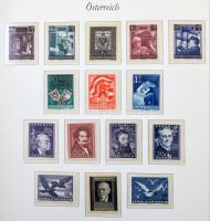 Ausztria gyűjtemény az 1945-1967 közötti időszakból albumban, közte jó kiadások, levelek, FDC-k