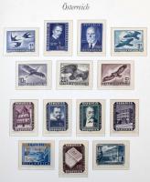 Ausztria gyűjtemény az 1945-1967 közötti időszakból albumban, közte jó kiadások, levelek, FDC-k