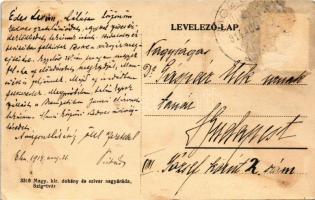 1914 Szigetvár, Várrom, emléktábla Vörösmarty Mihály látogatásának emlékére. Magyar királyi dohány é...