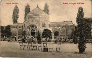 Pécs, országos kiállítás, Zsolnay pavilon. Jelfy Gyula felvétele (hullámos / wavy)