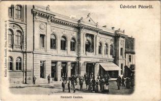 1907 Pécs, országos kiállítás, Nemzeti Casino. Lechner Kornél kiadása (hullámos / wavy)