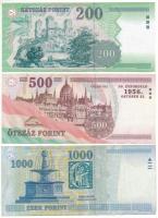 2001. 200Ft "FE" + 2006. 500Ft "EB" + 2007. 1000Ft "DB" T:F, F szép pa...