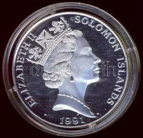 Salamon-szigetek 1992. 10$ Ag "Olimpia-futás" T:PP