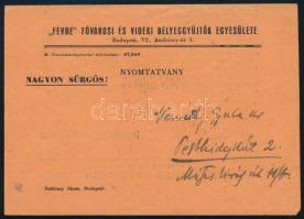 1946 Nyomtatvány 3 bélyeggel