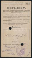 1937 Hajduszoboszlói Gyógyfürdő fényképes heti-jegye