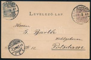 1900 2kr és 1f vegyes bérmentesítés képeslapon