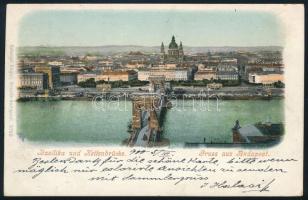 1900 2kr és 1f vegyes bérmentesítés képeslapon