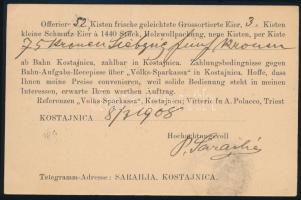 1908 Díjkiegészített díjjegyes levelezőlap