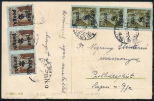1945 Képeslap 6 db bélyeggel