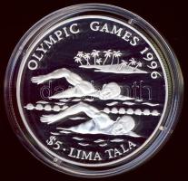 Tokelau-szigetek 1994. 5L Ag "Olimpiai játékok-úszás" T:PP + tanúsítvány!