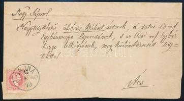 1870 5kr levéle "BAJNA ESZT. MEGY." (Gudlin 600 pont) - Ács