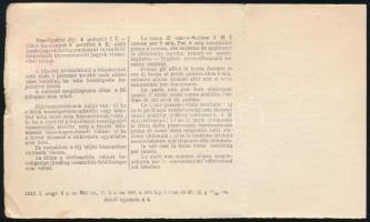 1913 Magyar - OLASZ nyelvű távbeszélő-jegy magán beszélgetéshez 1K Turul bérmentesítéssel "FIUM...