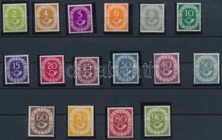 NSZK 1951 Postakürt sor Mi 123-138, az utolsó 3 érték Hanns Zierer fotó ateszttel. Ritka! (Mi EUR min. 2.200.-)