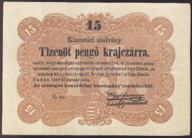 1849. 15kr "Kossuth-bankó" T:II-