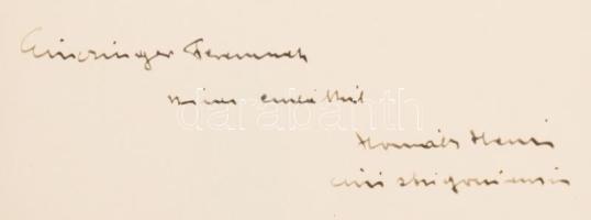 Horváth Henrik: Budapest művészeti emlékei. Gerevich Tibor előszavával. Magyarország művészeti emlékei II. köt. A szerző, Horváth Henrik (1888-1941) művészettörténész által Einczinger Ferenc (1879-1950) grafikus, festőművész, újságíró részére dedikált példány; Einczinger Ferenc ex libris-szével. Bp., 1938, Műemlékek Országos Bizottsága (Kir. M. Egyetemi Ny.), 97+[9] p.+ CLX t.+ 5 t. Egészoldalas képekkel gazdagon illusztrálva. Kiadói félbőr-kötés, kissé sérült gerinccel, részben fakó borítóval, belül jó állapotban.