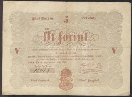 1848. 5Ft "Kossuth bankó" barna T:III