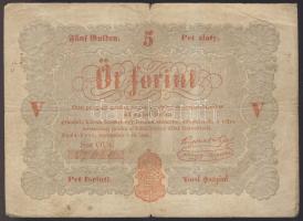 1848. 5Ft "Kossuth bankó" piros T:III