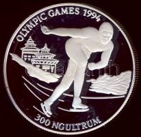Bhután 1992. 300N Ag "Téli olimpia-gyorskorcsolya" T:PP + tanúsítvány!