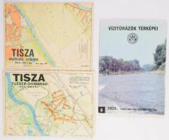 cca 1980, 3 darab Tiszával kapcsolatos turistatérkép.
