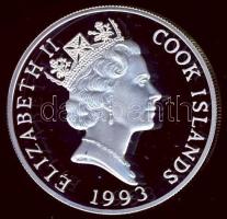 Cook szigetek 1993. 20$ Ag "Olimpia-rúdugrás, futás" T:PP + tanúsítvány!
