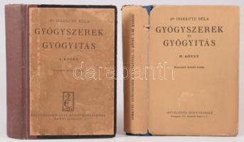 Dr. Issekutz Béla: Gyógyszerek és gyógyítás I-II. 1944-1945, Eggenberger, félvászon kötés, folttal, ...
