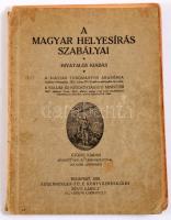 A magyar helyesírás szabályai. Hivatalos kiadás. Ötödik kiadás. Bp., 1936, Eggenberger-féle Könyvker...