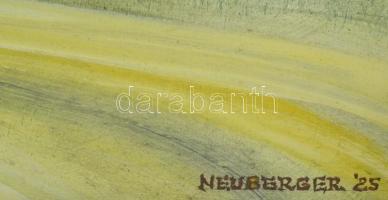 Neuberger István (1953-): Legények a mártélyi gáton, 2025. Olaj, farost. Jelzett. Fakeretben. 61x91 ...