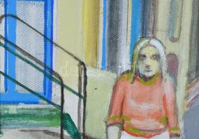 Neuberger István (1953-): Uffancs a Hidegkúti úton, 2014. Olaj, vászon. Jelzett. Fakeretben. 70x90 c...