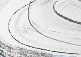 Neuberger István (1953-): Kerekesek, 2001. Akril, farost. Jelzett. Fakeretben. 55x80 cm