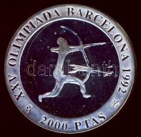 Spanyolország 1990. 2000P Ag "Olimpia-íjászat" T:PP