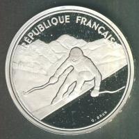 Franciaország 1989. 100Fr Ag "Téli olimpia-szabadstílusú sí" T:PP