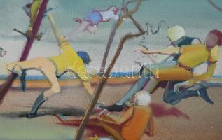 Neuberger István (1953-): Ugribugrik. Olaj, farost. Jelzett. Fakeretben. 56x70 cm