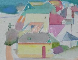 Neuberger István (1953-): Alpári biciklis. Akril, farost. Jelzett. Fakeretben. 56x69 cm