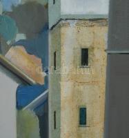 Neuberger István (1953-): Harangozó. Olaj, vászon. Jelzett. Fakeretben. 70x30 cm