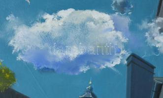 Neuberger István (1953-): Felhő. Olaj, farost. Jelzett. Fakeretben. 52x47 cm