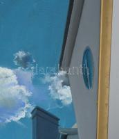 Neuberger István (1953-): Felhő. Olaj, farost. Jelzett. Fakeretben. 52x47 cm