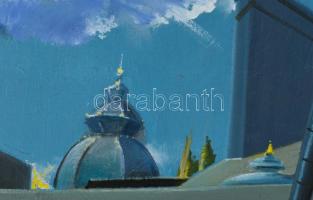 Neuberger István (1953-): Felhő. Olaj, farost. Jelzett. Fakeretben. 52x47 cm