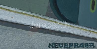 Neuberger István (1953-): Felhő. Olaj, farost. Jelzett. Fakeretben. 52x47 cm