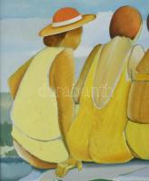 Neuberger István (1953-): Megtörtént pillanat. Olaj, farost. Jelzett. Fakeretben. 50x70 cm