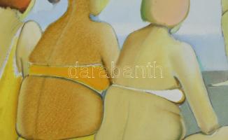 Neuberger István (1953-): Megtörtént pillanat. Olaj, farost. Jelzett. Fakeretben. 50x70 cm