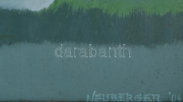 Neuberger István (1953-): Megtörtént pillanat. Olaj, farost. Jelzett. Fakeretben. 50x70 cm