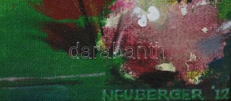 Neuberger István (1953-): Hidegkúti híd, 2012. Akril, farost. Jelzett. Fakeretben. 69x50 cm