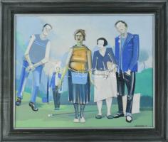 Neuberger István (1953-): Amatőr piktorok, 2007. Olaj, farost. Jelzett. Fakeretben. 49x61 cm