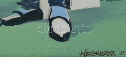 Neuberger István (1953-): Amatőr piktorok, 2007. Olaj, farost. Jelzett. Fakeretben. 49x61 cm