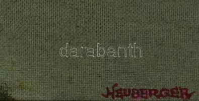 Neuberger István (1953-): Hárman a parton. Olaj, farost. Jelzett. Fakeretben. 39x53 cm