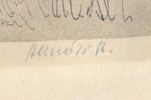 Almásy Aladár (1946-): Fuvolázó, 1968. Rézkarc, papír, jelzett. Hátoldalán paszpartuzás nyomaival. 2...