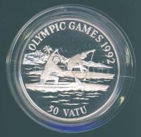 Vanuatu 1992. 50V Ag "Olimpia-kenu" T:PP Tanúsítvánnyal!